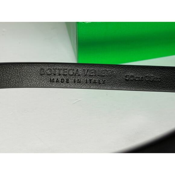 Bottega Veneta Triangle Leather Slim Black Belt 85/34 619759 NWT $390